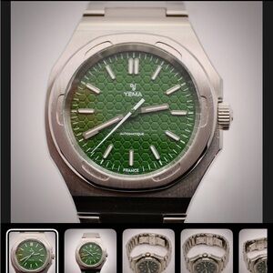 YEMA green dial “urban traveler” automatic